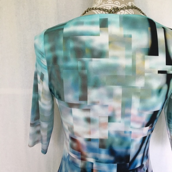 Julia Jordan // Abstract Print Elbow Sleeve Dress size 2 wk2 - Picture 5 of 8